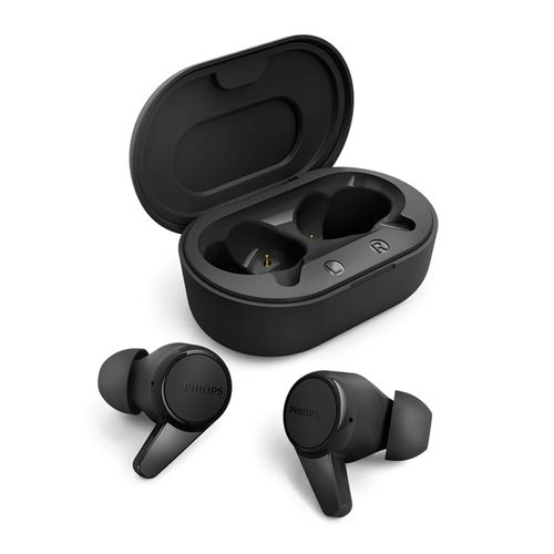 Audífonos bluetooth True Wireless Philips TAT1207 resistente al agua IPX4, duración máx. 6 horas, control de música y llamadas, negro