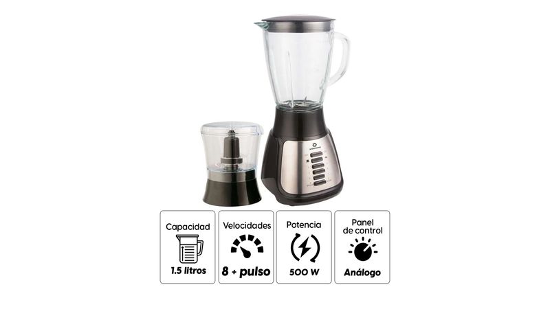 Licuadora Black + Decker 8 Velocidades Vaso de Vidrio