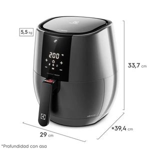 Freidora de aire Electrolux digital experience con función Girar EAF20, 1400w, 3,2 litros, gris oscuro