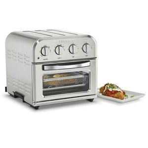 Horno eléctrico tostador con freidora de aire Cuisinart TOA28 1500 w, 8.5 litros, 6 funciones, plateado