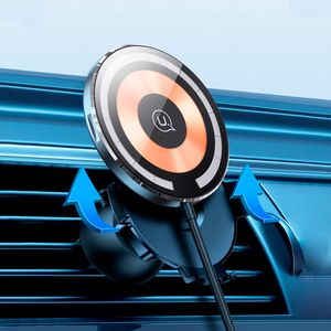 Cargador inalámbrico de auto magnético Usams 15W, carga rápida, transparente