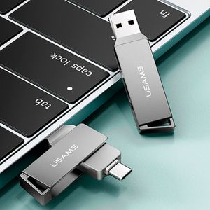 Memoria USB OTG Usams Rotable 32GB de capacidad, interfaz tipo C + USB 3.0
