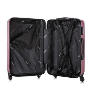 Set de 3 maletas de bodega Dukap Discovery 51, 61 y 71 cm, 4 ruedas, cerradura de combinación, rosado