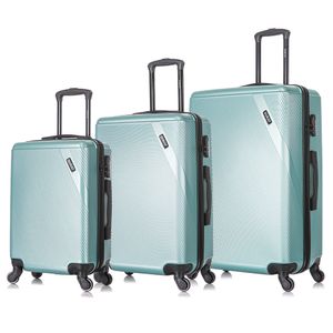 Set de 3 maletas de bodega Dukap Discovery, 51, 61 y 71 cm, 4 ruedas, verde agua