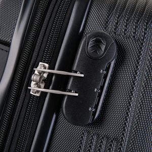 Maleta de bodega Dukap Barcelona 51cm, capacidad máx. 10kg, 4 ruedas dobles 360°, cerradura de combinación, ABS, negro