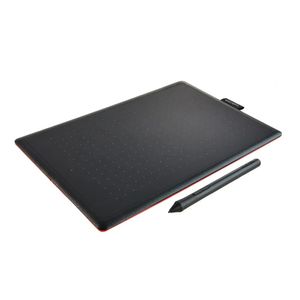 Tableta gráfica One By Wacom Small, conexión usb, incluye lápiz, negro con rojo