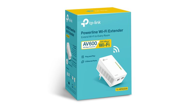 Kit extensor wifi TP-Link Powerline AV600, 2 adaptadores, 300 mbps,  cobertura 300 metros - Coolbox