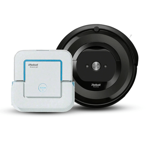 Combo Irobot: Aspiradora Roomba E5 control Alexa o Google Assistant + Trapeador Braava Jet240 cubre 25 m2