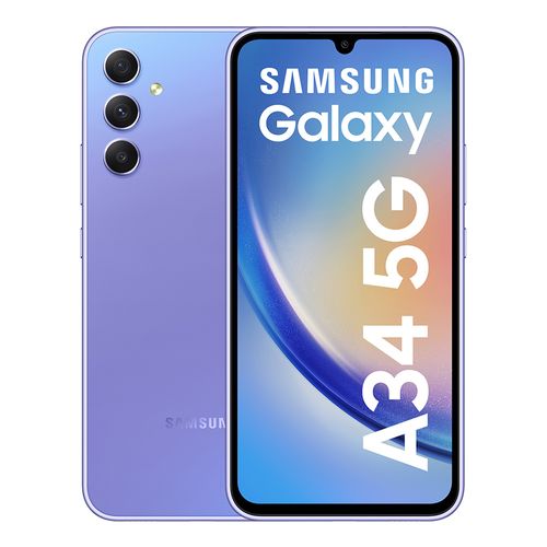 Celular Samsung Galaxy A34 5G 256GB, 8GB ram, cámara principal 48 + 8 + 5 MP, cámara frontal 13MP, 6.6", violeta
