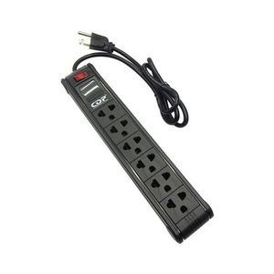 Supresor de picos CDP R-PS6, 220V, 6 tomas nema universal, cable 1 metro, negro