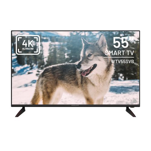Smart TV Wolff 4K 55'', Ultra HD, Android 11.0, wifi, bluetooth, WTV55SVB, negro