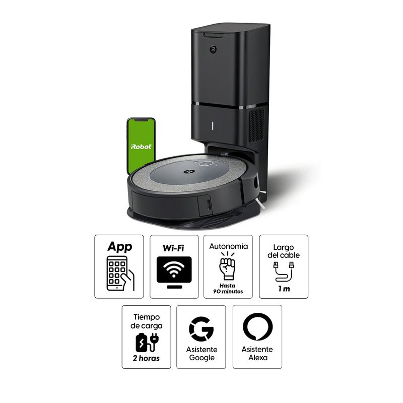 Aspiradora iRobot Roomba i3+ control Alexa o Google Assistant Coolbox