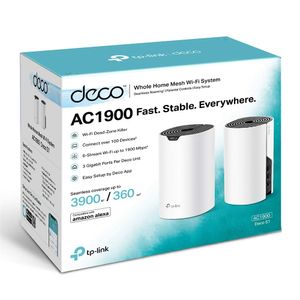 Sistema Wifi Mesh TP-Link Deco S7 AC1900 pack x 2, doble banda, 1775 mbps, router y access point , 3 puertos gitabit LAN, 3 antenas internas