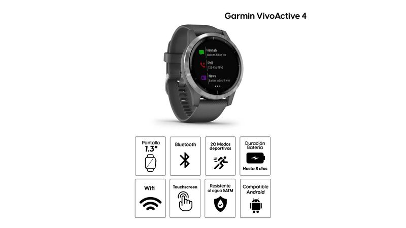  Garmin Vivoactive - Reloj inteligente GPS 4S con