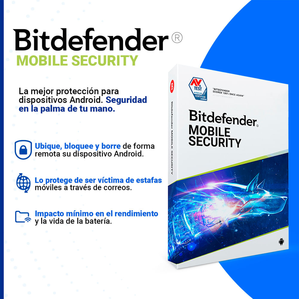 Bitdefender Mobile Security Android 1 dispositivo, 1 año Coolbox