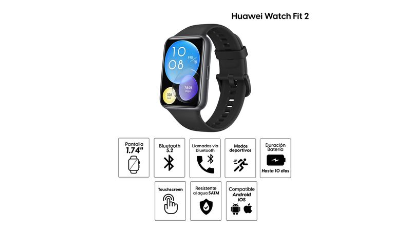 Reloj HUAWEI Watch Fit 2 Active Negro