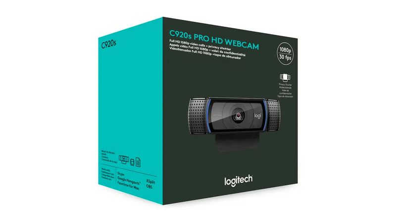 Cámara web Logitech C920S Pro HD, usb, micrófono integrado, cable 1.8m -  Coolbox