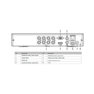 DVR Hikvision 8 canales, turbo HD 1080, audio, negro