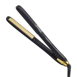 Alisadora Babyliss Pro graphite Titanium Iónica, placa 25 mm, 232°C, cable 2.75 m, negro y dorado