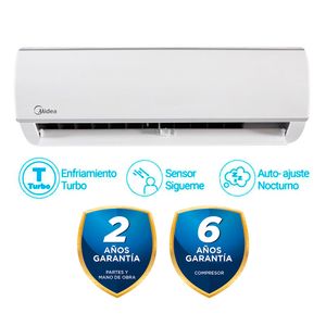 Aire acondicionado Midea 3200W, 12000 BTU, bloqueo automático, blanco