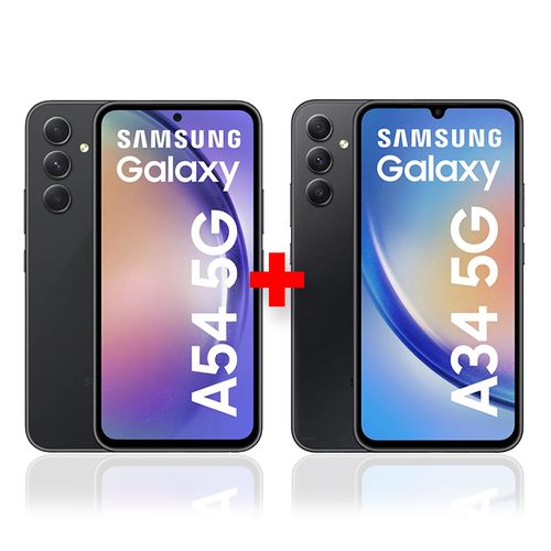 Celular Samsung Galaxy A54 5G 128GB, 6GB ram, negro + Samsung Galaxy A34 5G 128GB, 6GB ram, negro