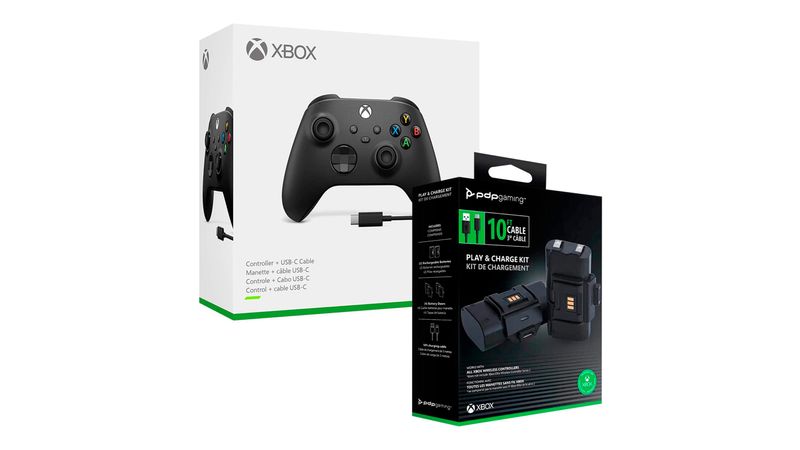 Mando Xbox Series X Wireless Negro Con Cable + Bateria Pdp