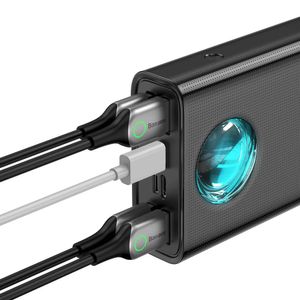 Batería externa Baseus 30000 mAh, 65W para laptops y macbooks, carga rápida 3A, cable USB Tipo-C a USB Tipo-C, negro