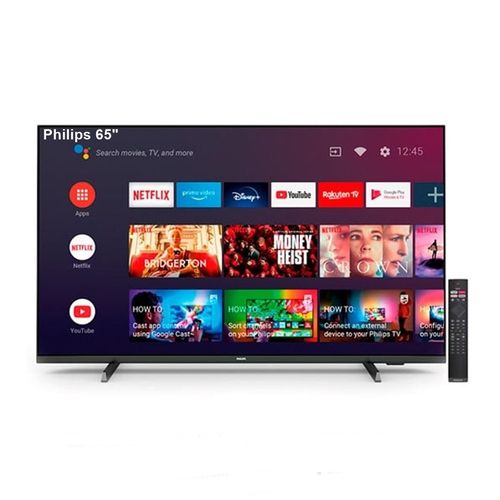 Smart TV Philips 4K 65" LED,  Ultra HD,  sistema Android integrado, 65PUD7406