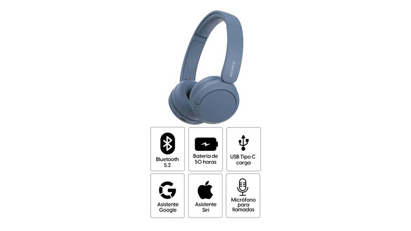 Audífonos Inalámbricos Sony Wh-ch520 Bluetooth Azul Beige Negro