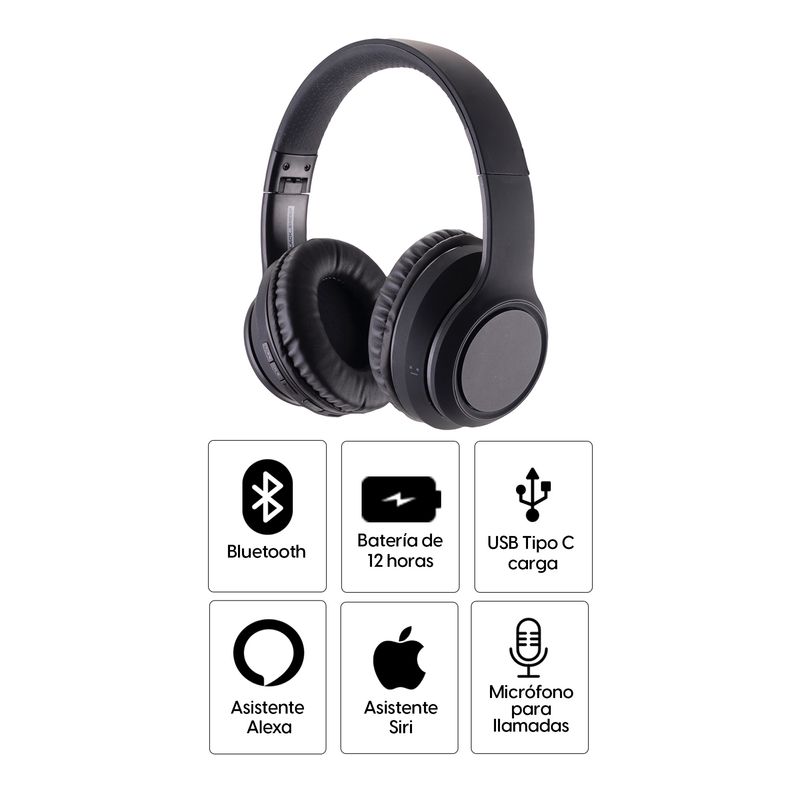 Audífonos bluetooth Black Sheep Smoke 2, negros, especificaciones