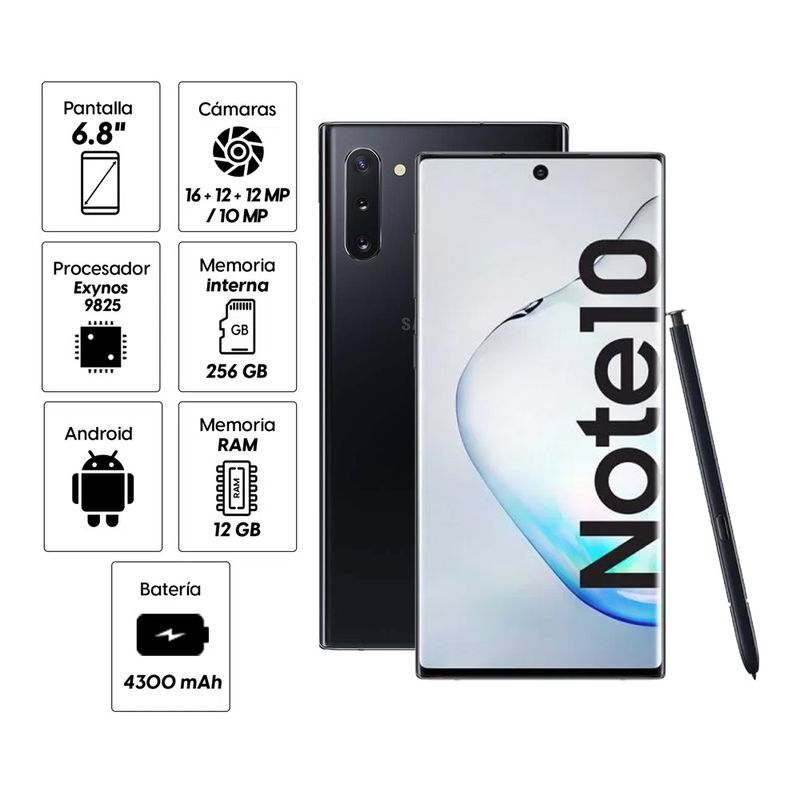 Samsung Note 10 Plus 256GB 12GB RAM 6.8" negro características