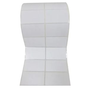 Etiquetas de polipropileno adhesivas x 3000 und. a dos columnas tuco de 1″ medida 5 x 2.5cm