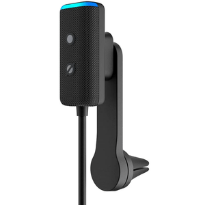 Parlante inteligente Amazon Echo Auto (2.ª generación, modelo de 2022) con soporte ajustable para la rejilla de ventilación negro