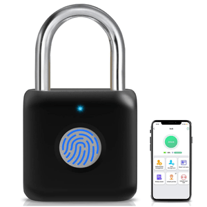 Generica Candado con bloqueo de huellas dactilares con desbloqueo de aplicación, recargable por USB