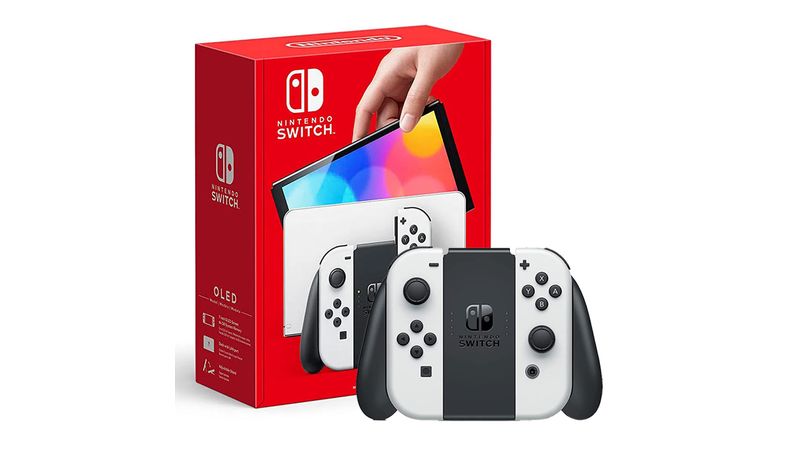 Consola Nintendo Switch modelo OLED 64GB + pantalla 7, blanco