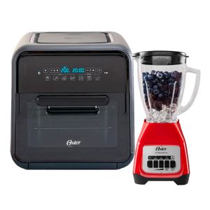 Combo Oster: Freidora de aire CKSTAFOV3 2000w, capacidad 10 litros + Licuadora BLSTKAGRPB 550w, 1.5 litros, 2 velocidades + pulso