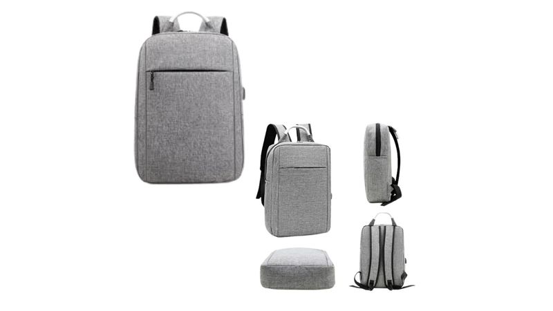 Mochila Antirrobo Impermeable Puerto Usb Para Laptop,Color Gris