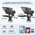 Teleprompter portátil con control remoto Bluetooth vista diagonal
