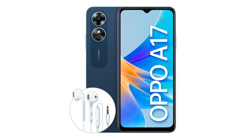 Celular Oppo A17 64GB / 4GB RAM - Color Azul, OPPO