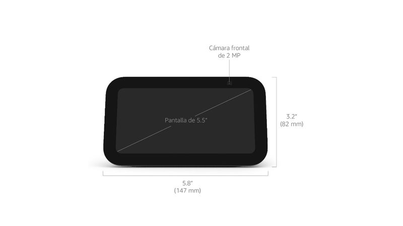 Pantalla inteligente  Echo Show 5 3ra generación, 5.5, control de  voz Alexa, cámara 2MP - Coolbox