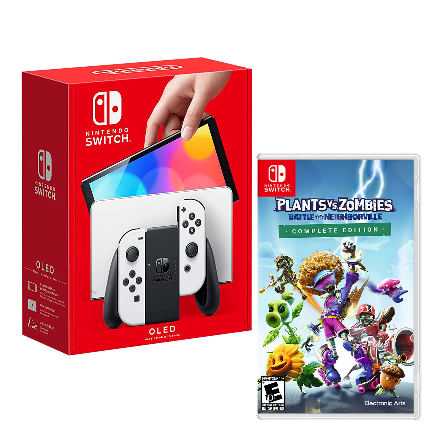 Consola Nintendo Switch modelo OLED 64GB + pantalla 7, blanco - Coolbox