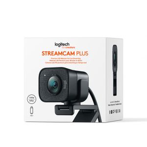 Cámara web Logitech Streamcam Plus FHD 1080p, conexión USB Tipo-C, micrófono integrado, cable 1.5 m, negro