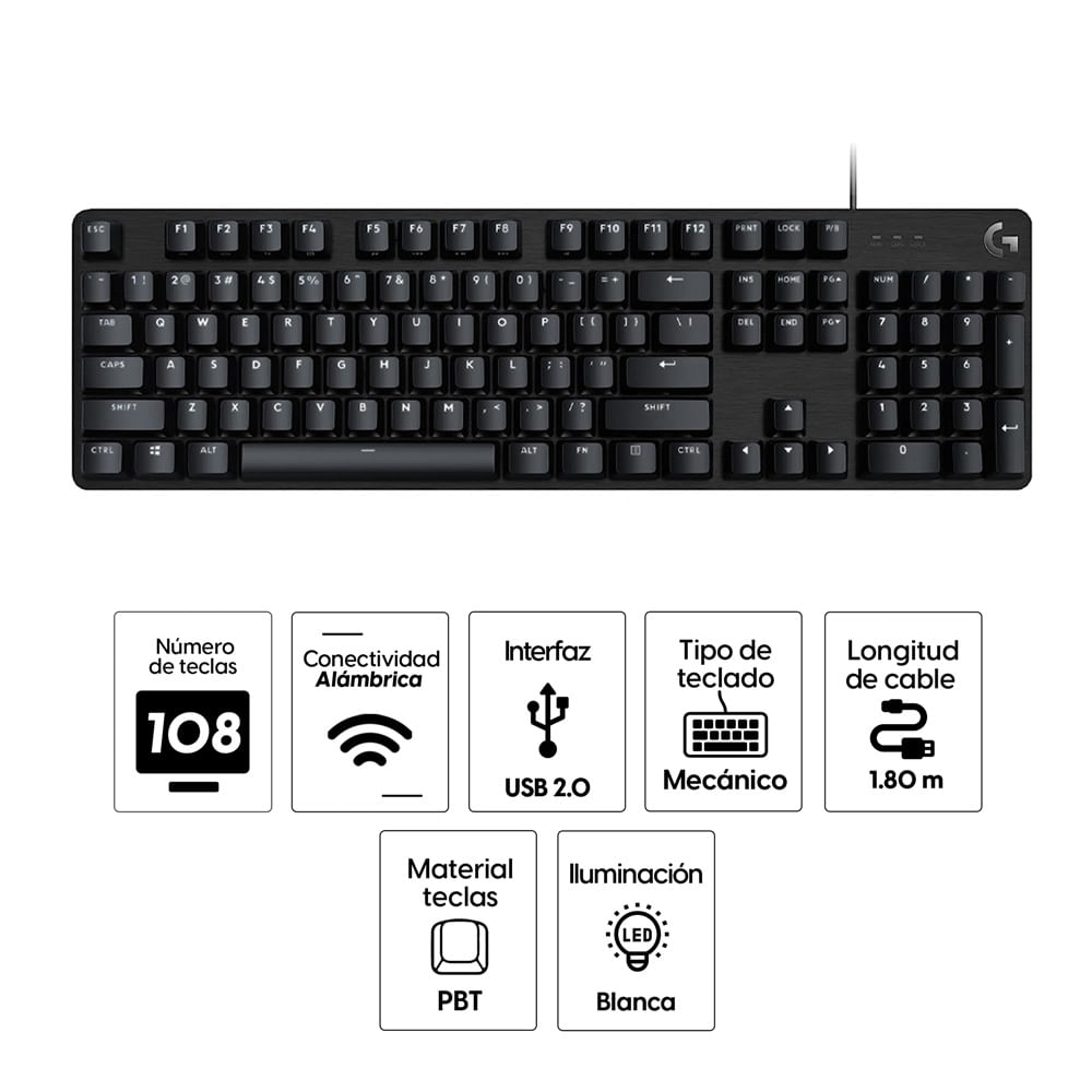 Logitech G413 TKL SE Teclado Mecánico para Gaming - Logitech