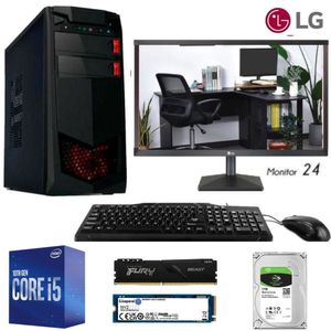 PC Intel Core i5-10TH + Ram 16GB + Disco 1TB + SSD 480GB + Monitor 24”