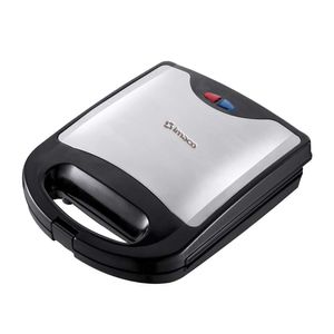 Sandwichera Imaco IST1004S 1000w, capacidad para 4 panes, placas antiadherente, negro