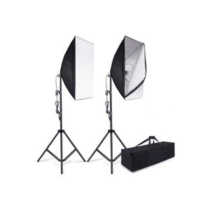 Kit de iluminación Weifeng 2 softbox de 1 foco, 50x70 cm, 18W, negro