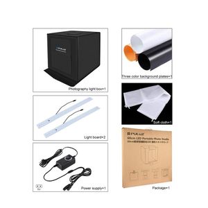 Caja de luz fotográfica Puluz 60x60 cm, 60 W, luz blanca