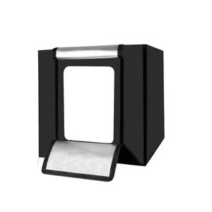 Caja de luz fotográfica Puluz 80x80 cm, 3 tableros de papel de fondo, negro