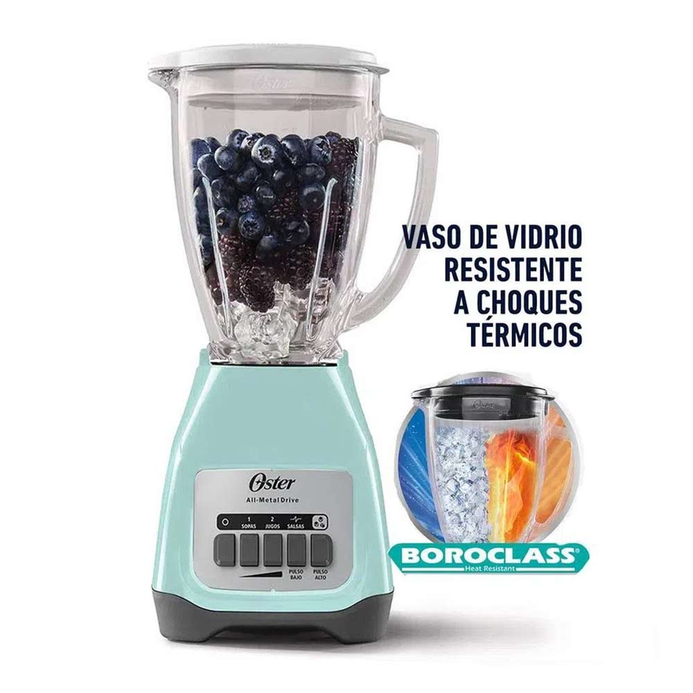 Licuadora Oster All Metal Drive 3 Velocidades Vaso de Vidrio