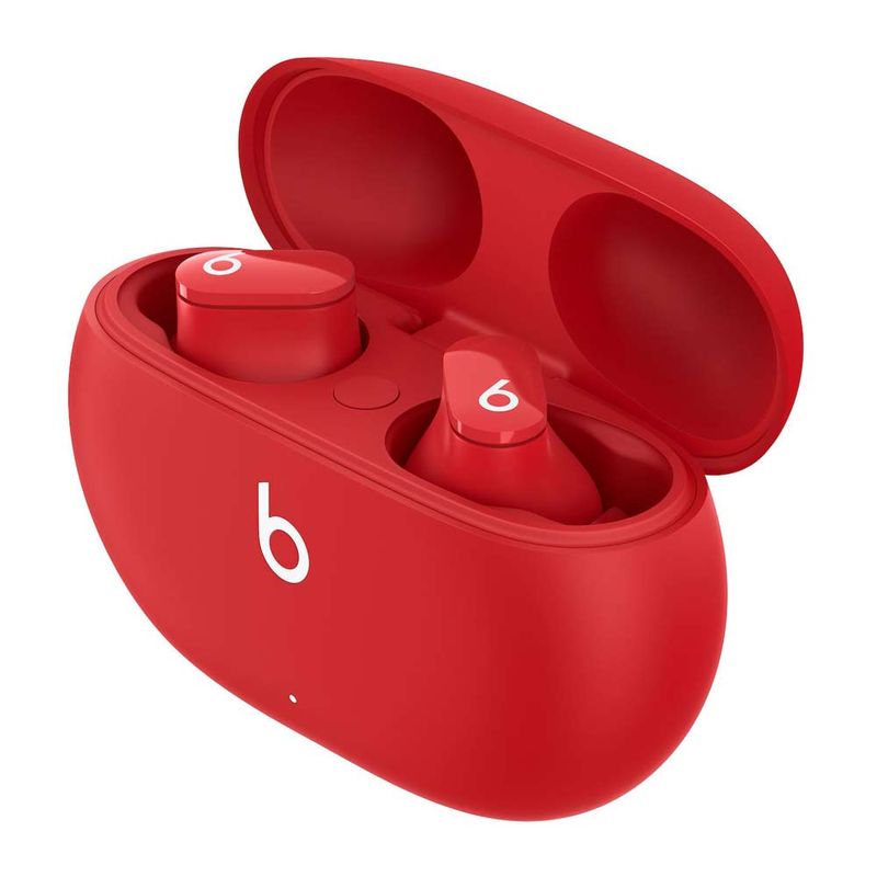 Beats Studio Buds true wireless IPX4 rojo, con estuche, frontal oblicuo
